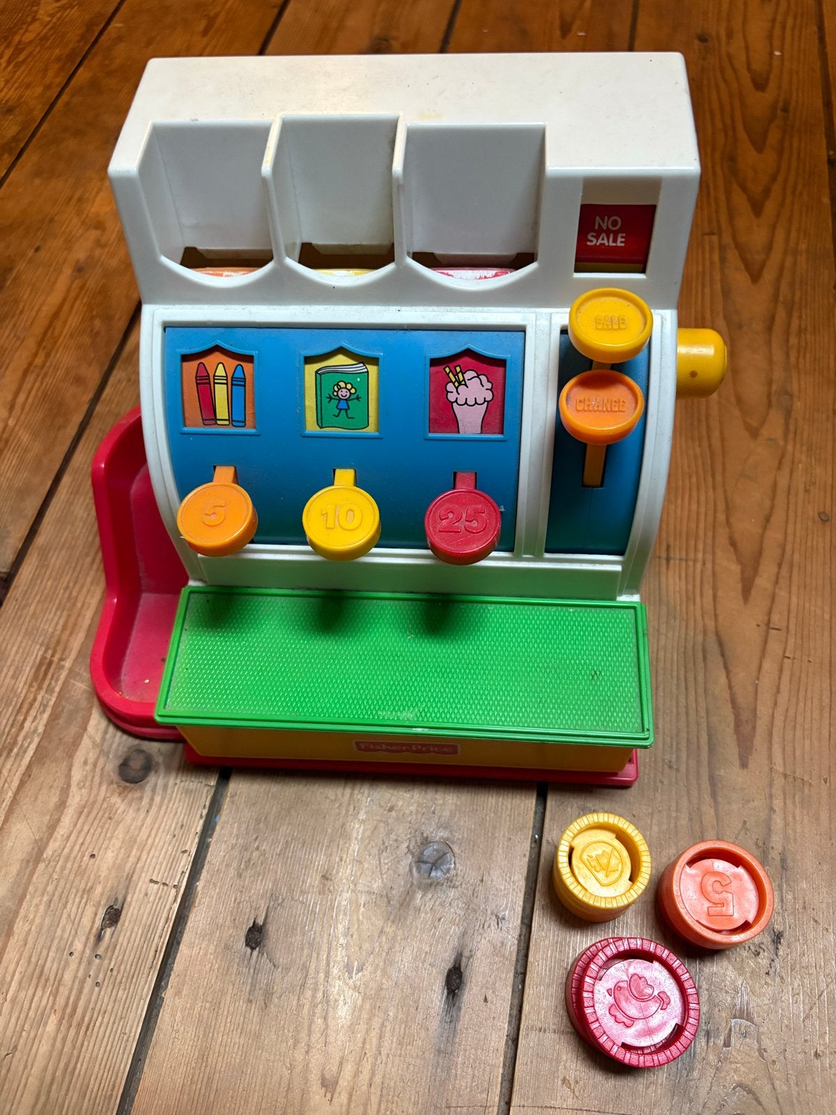 Vintage Fisher-Price Kassa Speelgoed met Munten, Ophalen of Verzenden, Gebruikt, Jongen of Meisje