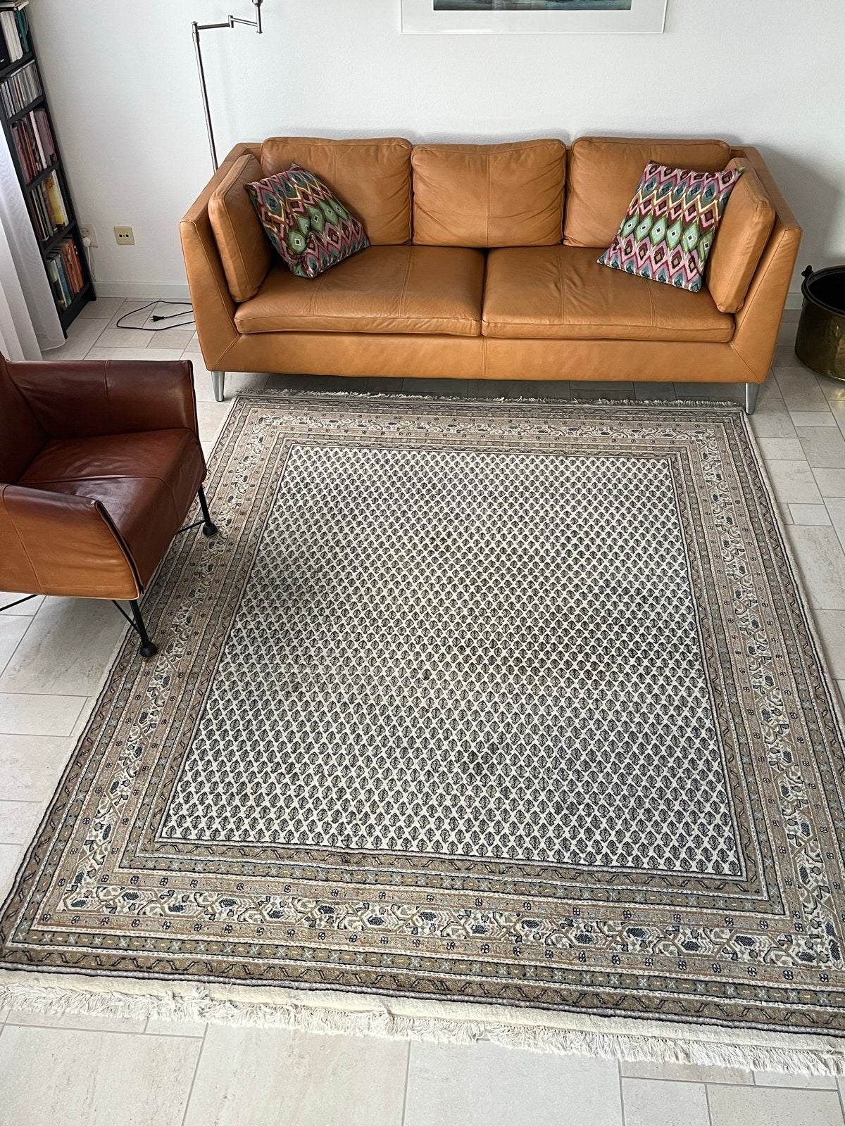 Origineel Handgeknoopt Tapijt - Mirr Plain (243x200 cm), Ophalen, Beige, 150 tot 200 cm, 200 cm of meer