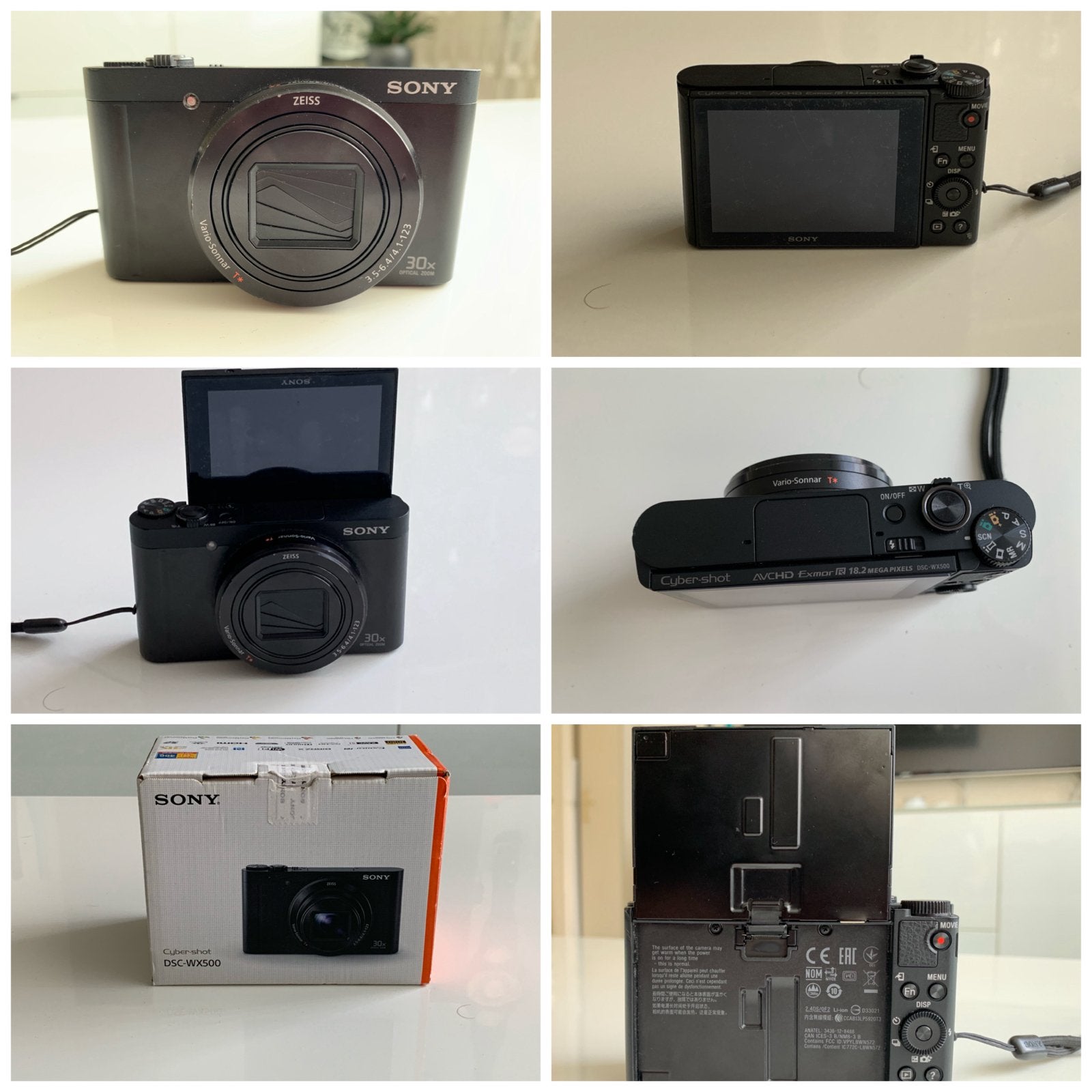 Sony Cyber-shot DSC-WX500 Compactcamera met 30x optische zoo, Audio, Tv en Foto, Fotocamera's Digitaal, Verzenden, Kantelbaar/draaibaar scherm