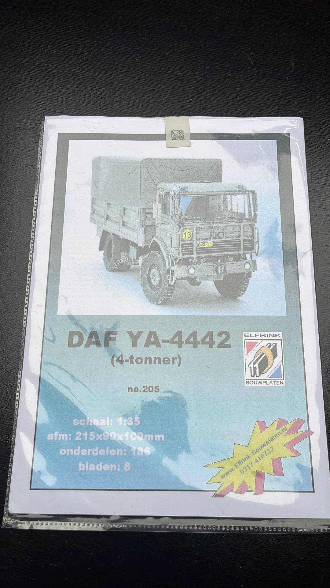Bouwplaat daf ya ya4442, Ophalen of Verzenden, Landmacht, Nederland