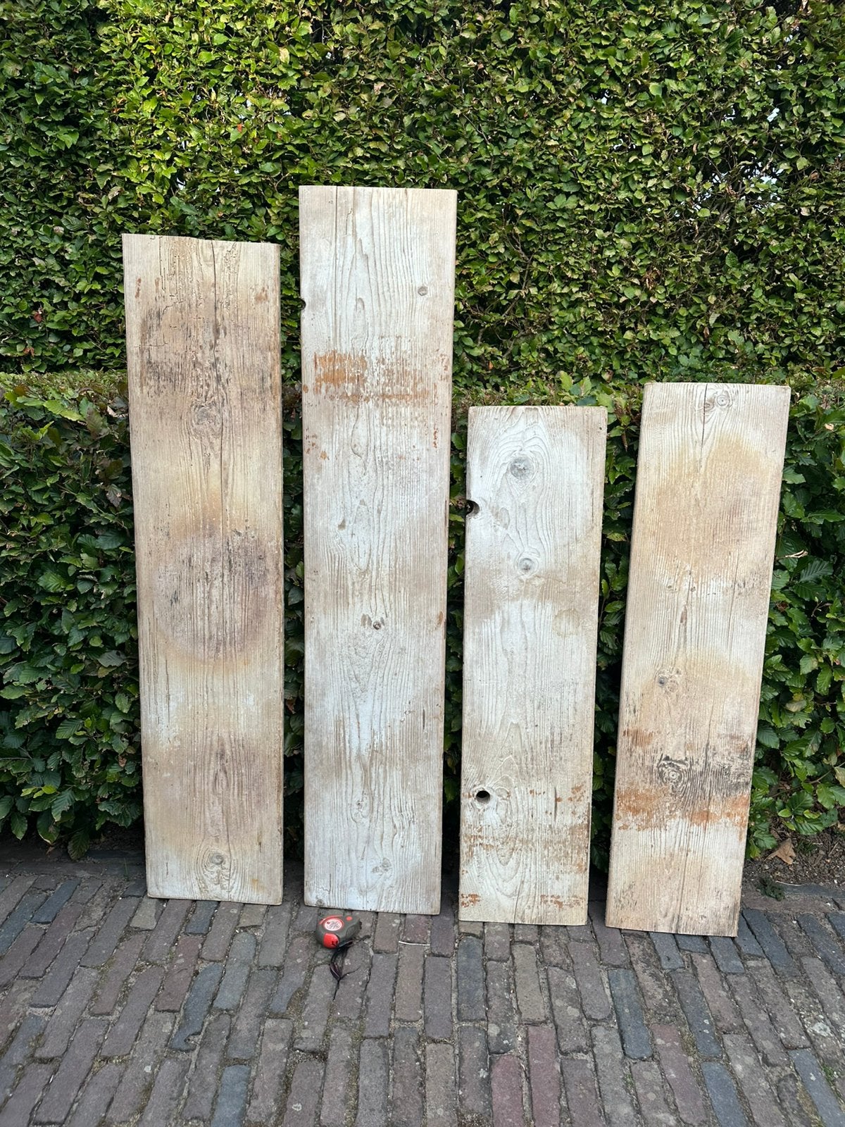 Oude grenen planken, Doe-het-zelf en Verbouw, Hout en Planken, Ophalen, Gebruikt, 25 tot 50 mm, Grenen