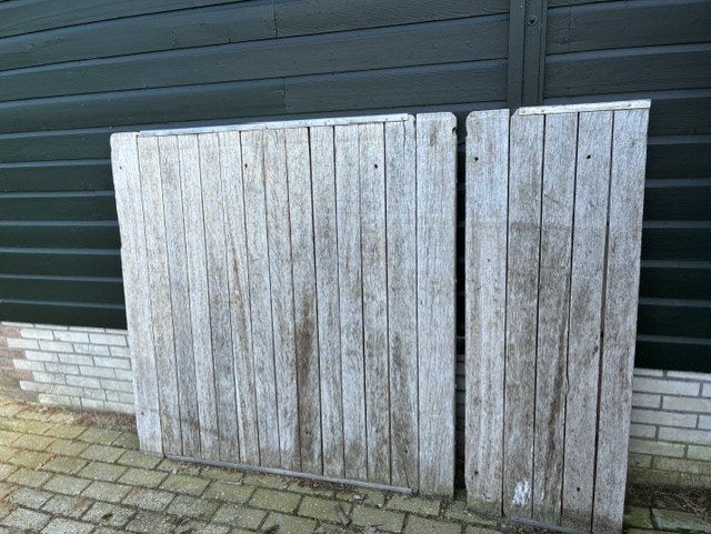 hard houten schotten, Ophalen, Gebruikt