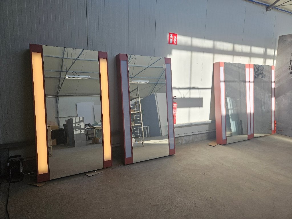(Paskamer) spiegel met werkende verlichting, Ophalen, Minder dan 50 cm, Zo goed als nieuw, Minder dan 100 cm