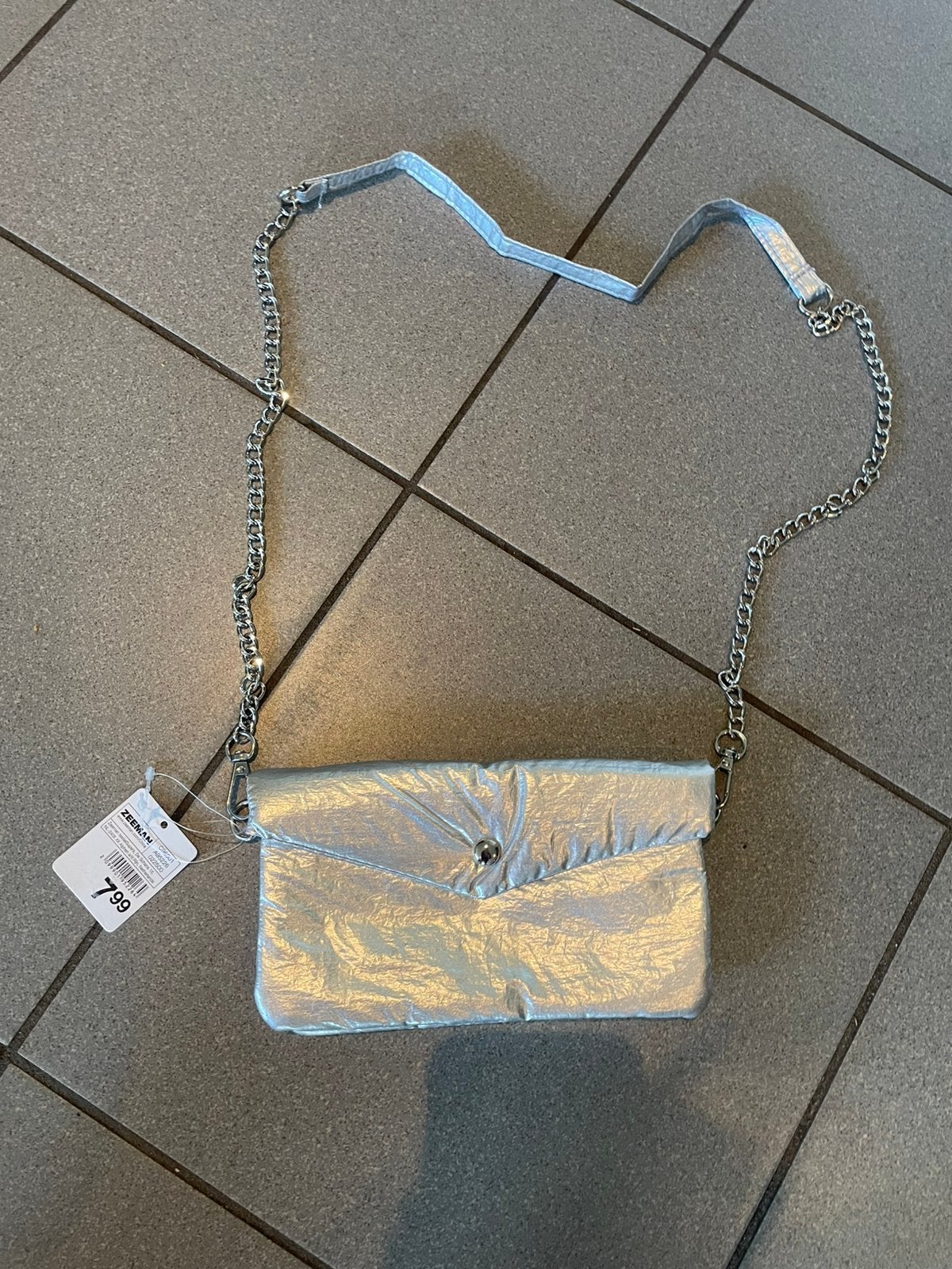 Tas tasje nieuw zilver kleur schoudertas, Ophalen of Verzenden, Zo goed als nieuw, Overige kleuren, Schoudertasje