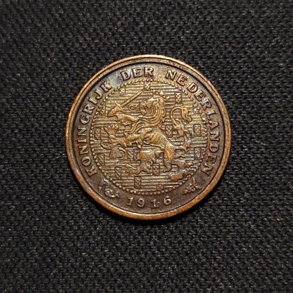 1/2 cent 1916, Verzenden, Koningin Wilhelmina, Overige waardes, Losse munt