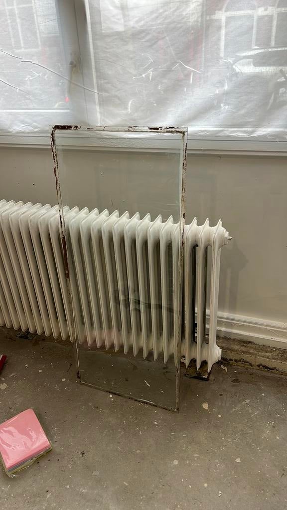 Glasplaat voor bovenlicht, Doe-het-zelf en Verbouw, Glas en Ramen, Ophalen, Gebruikt, Minder dan 80 cm, 80 tot 120 cm