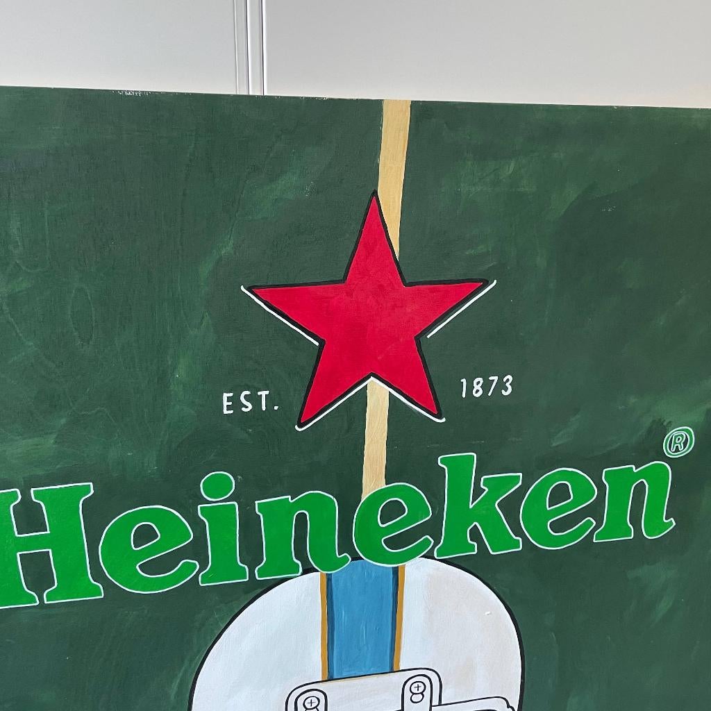 Heineken Lagunitas Bier Reclamebord Schilderij 113x124cm, Verzamelen, Ophalen, Zo goed als nieuw, Reclamebord, Plaat of Schild