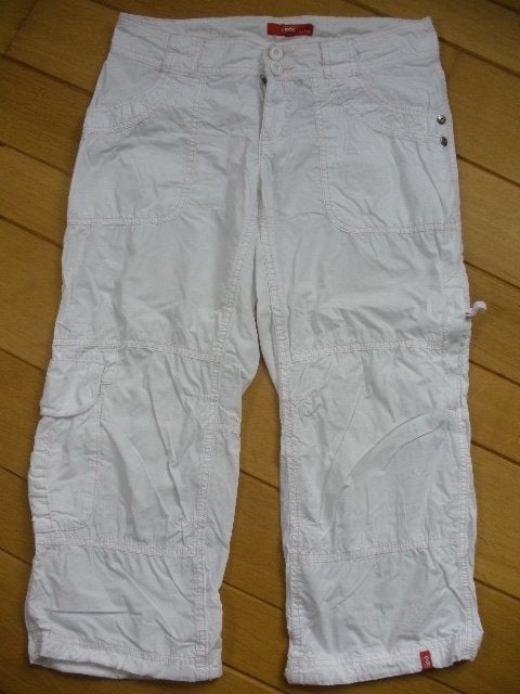 ESPRIT broek capri wit met roze stiksels maat 36, Wit, Ophalen of Verzenden, Zo goed als nieuw, Driekwart