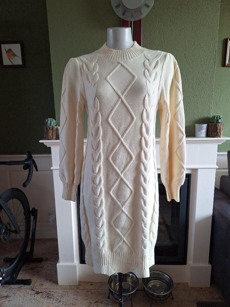 K-design crème jurk trui kabel crème mt 2 XXL, Kleding | Dames, K-design, Wit, Maat 46/48 (XL) of groter, Ophalen of Verzenden