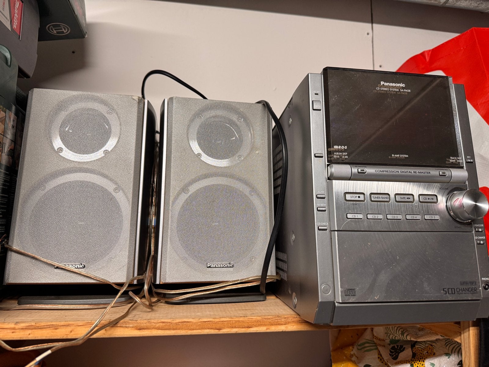 Panasonic 5 CD Wisselaar CD stereo system SA-PM28, Ophalen, Gebruikt, Cd-speler, Microset