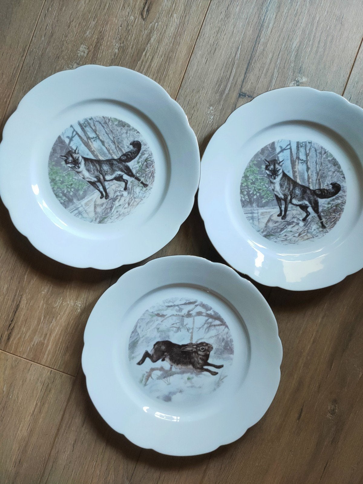 Vintage borden met vos/konijn, kwalitatief merk!, Antiek en Kunst, Antiek | Porselein, Ophalen