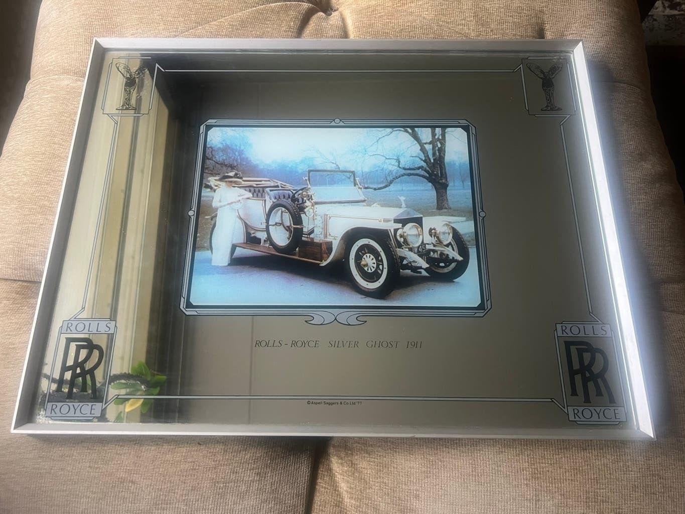 Vintage Rolls-Royce Reclamespiegel Aluminium Lijst., Minder dan 50 cm, Ophalen of Verzenden, Zo goed als nieuw, Minder dan 100 cm