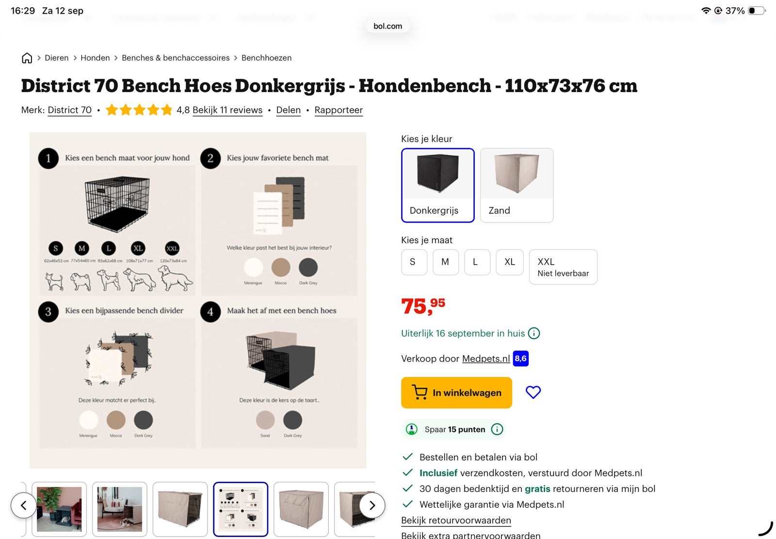 Foto 6 van Maxxpet hondenbench (110x70x78) en District 70 Crate Hoes