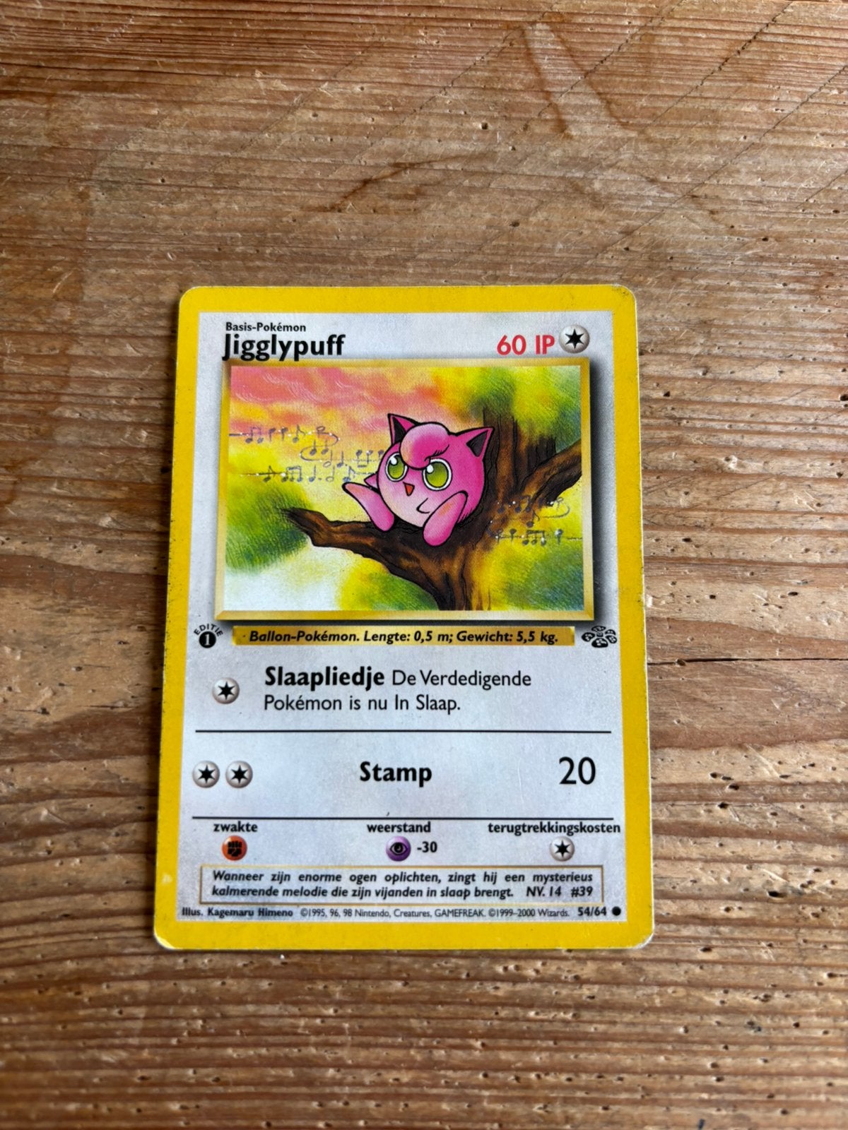 Jigglypuff 1st edition Pokémon jungle, Ophalen of Verzenden, Zo goed als nieuw