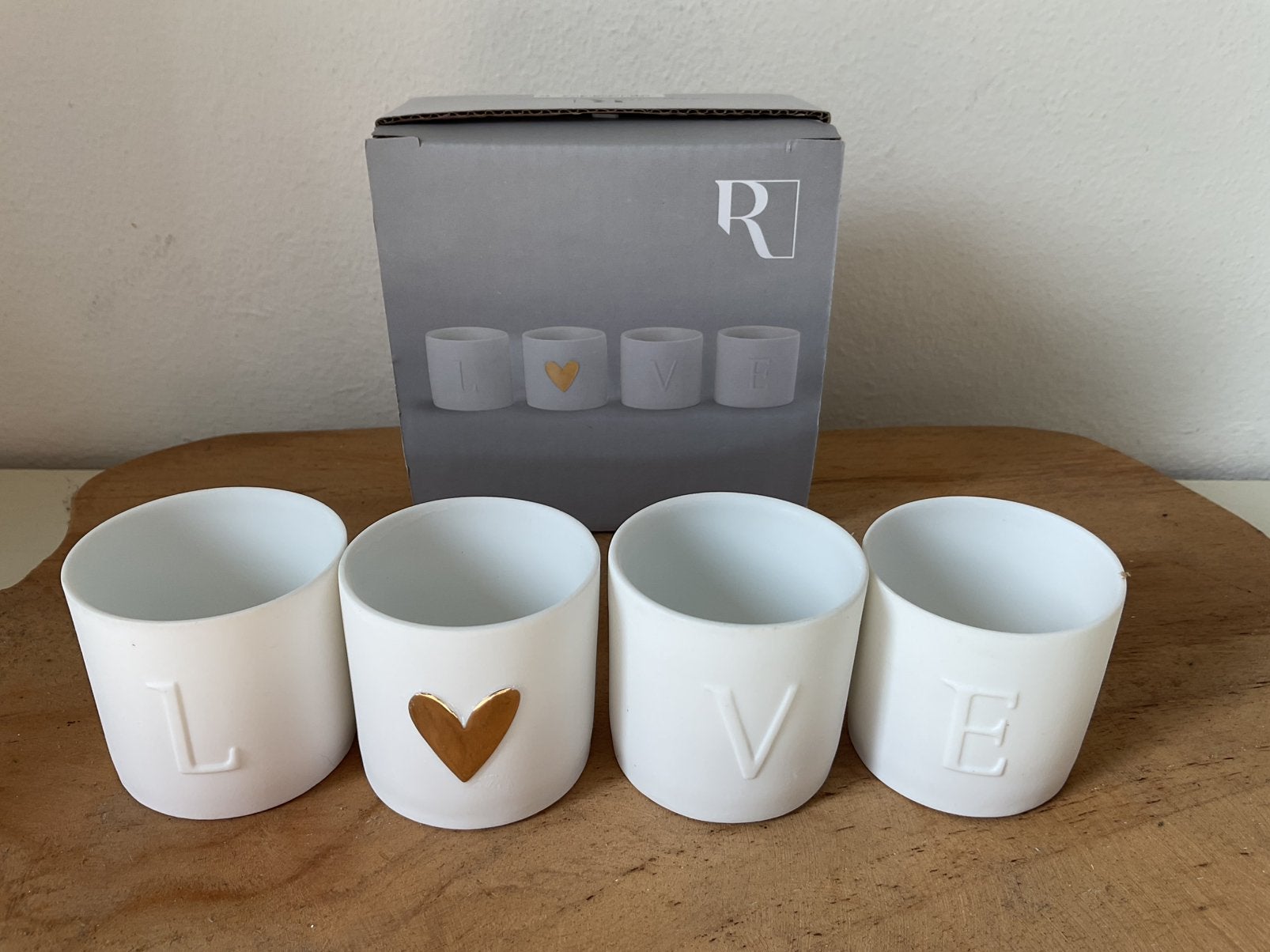 Rader set 4 lovelights , waxinelichtjes, Huis en Inrichting, Verzenden, Nieuw, Overige materialen, Minder dan 25 cm