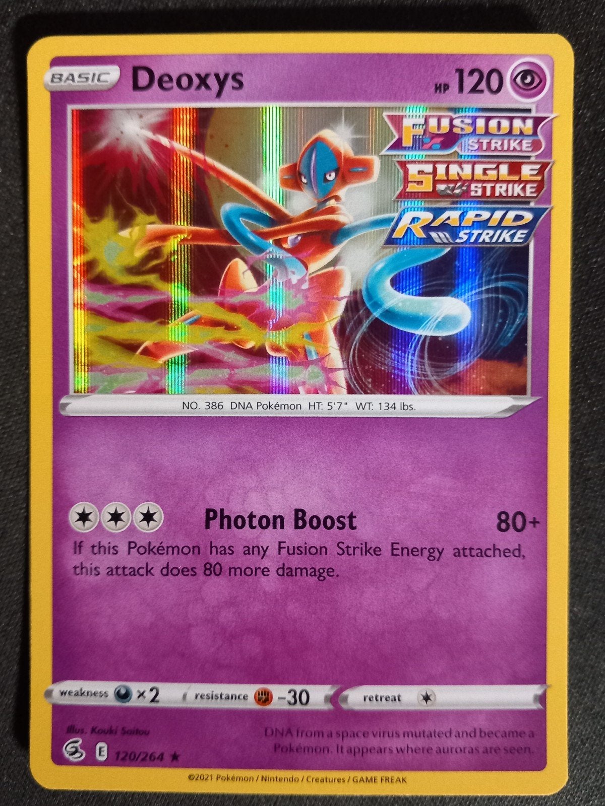 Deoxys 120/264 Fusion Strike Holo NM, Verzenden, Zo goed als nieuw, Losse kaart, Foil