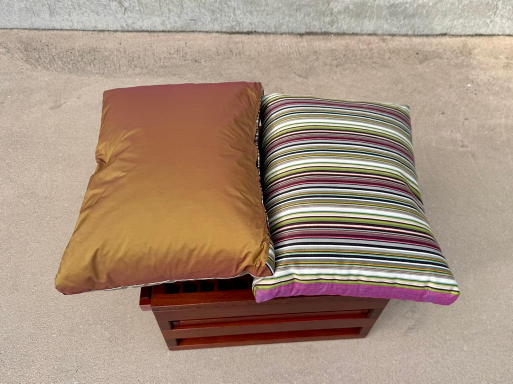 MAHARAM set van 2 luxe XL design kussens multicolor, Overige kleuren, |, Ophalen of Verzenden, Zo goed als nieuw