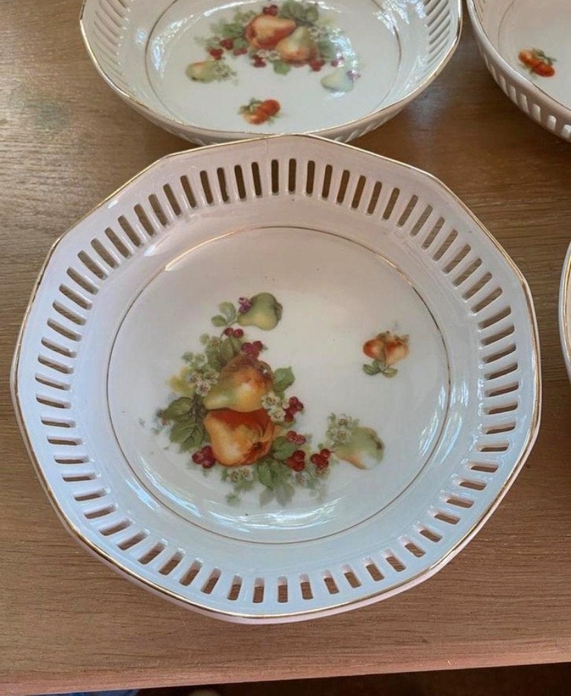 Vijf Schumann Arzberg Bordjes met Fruitmotief, Ophalen of Verzenden
