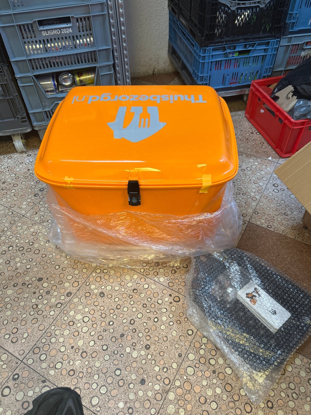 Thuisbezorgd scooter koffer - Oranje bezorgbox, Ophalen, Nieuw, Koffer