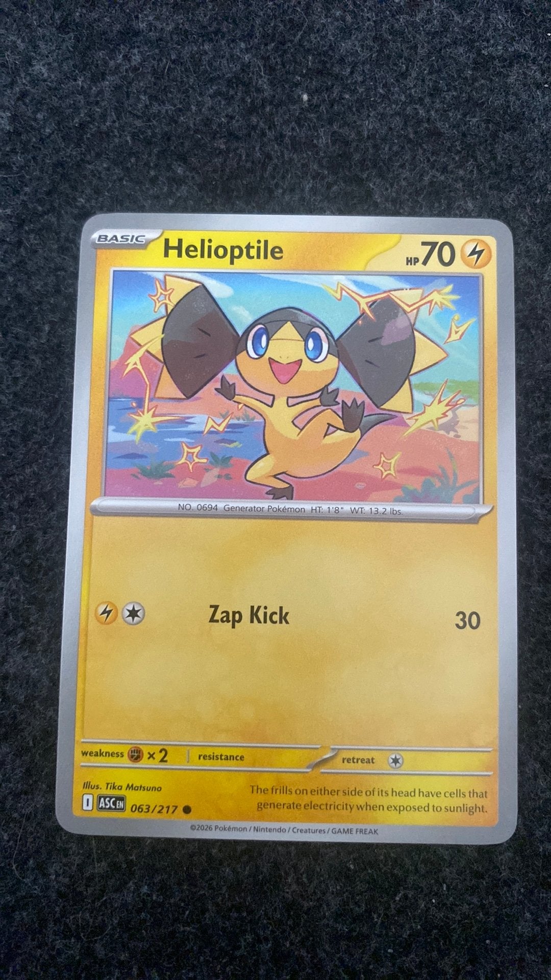 Ascended heroes Helioptile common - 063/217, Ophalen of Verzenden, Zo goed als nieuw