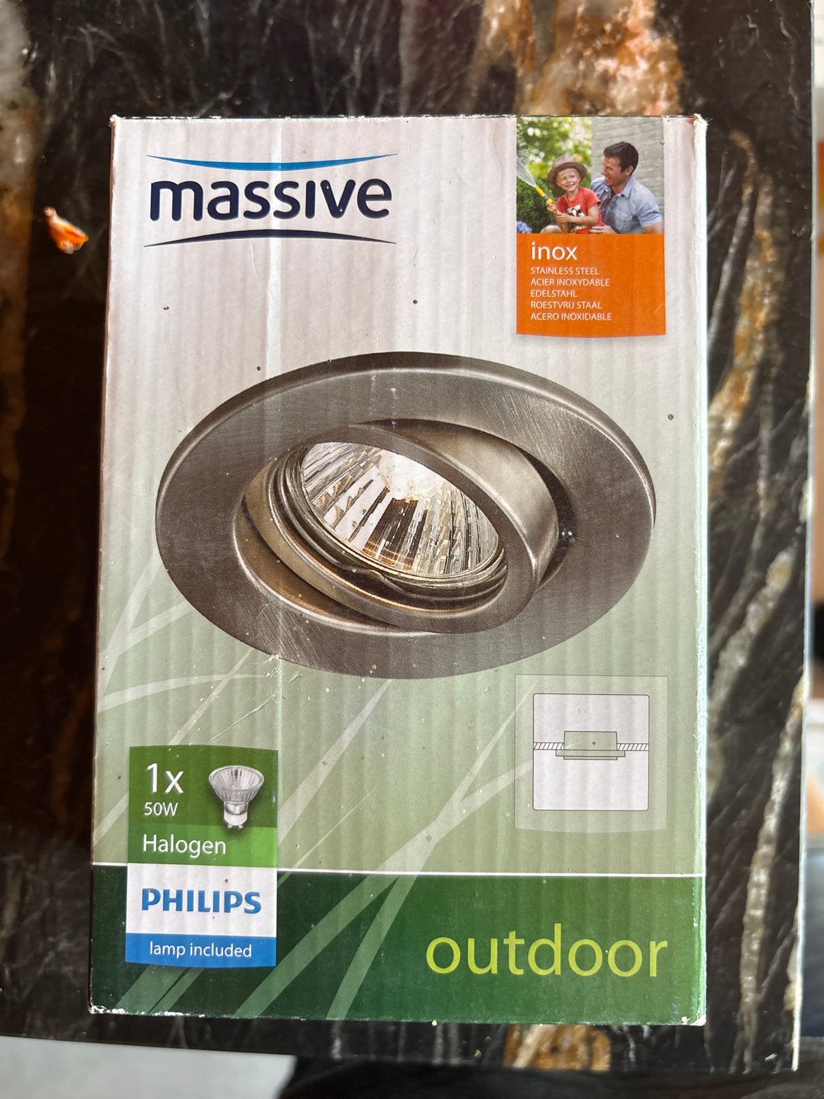 3x Massive Inbouwspot RVS - Outdoor (Nieuw), Ophalen, Halogeen, Inclusief lichtbron, Nieuw