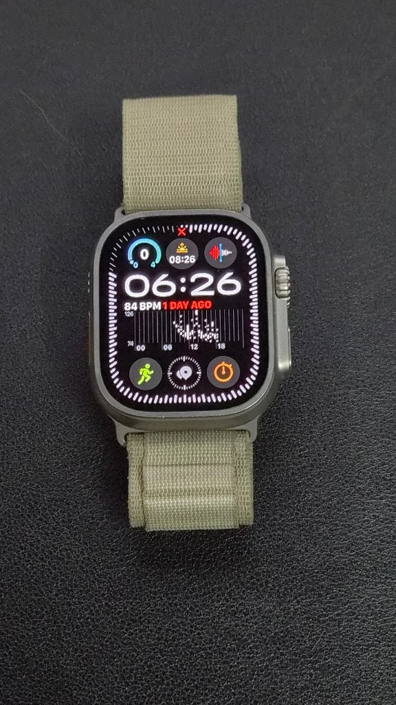 Apple Watch Ultra 2 met Olive Alpine Loop, Accu 100% Health, Sieraden, Tassen en Uiterlijk, Smartwatches, IOS, Ophalen of Verzenden