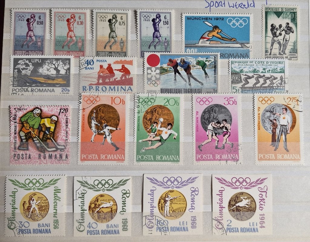 POSTZEGELS SPORT WERELD GESTEMPELD, Verzenden, Gestempeld, Sport