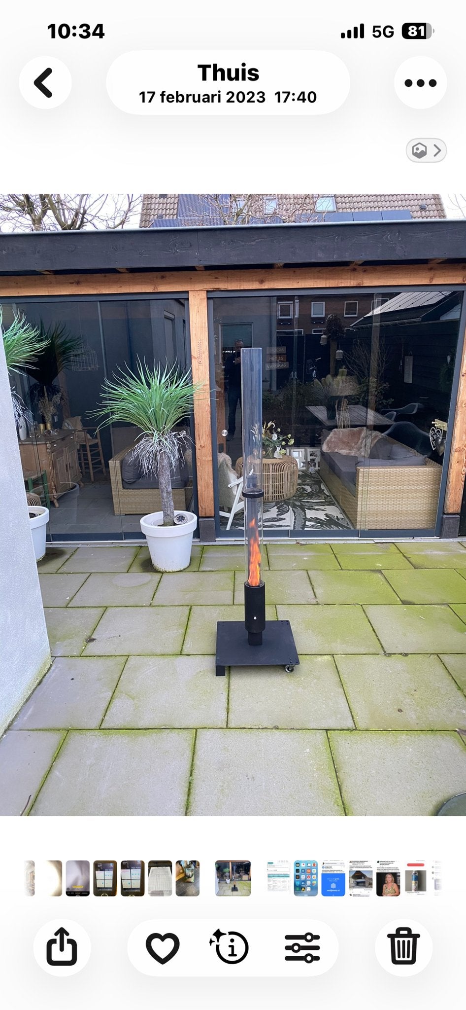 Moderne Vuurzuil op Wielen - Sfeervolle Terrasverwarming, Tuin en Terras, Vuurkorven, Ophalen of Verzenden, Zo goed als nieuw