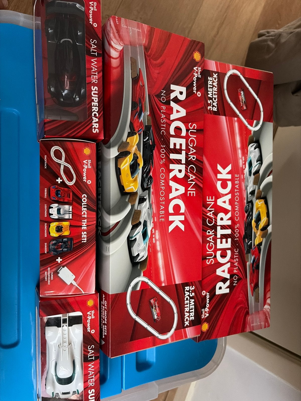 Shell V-Power Sugar Cane Racetrack & Salt Water Supercars, Racebaan, Zelf te bouwen, Nieuw, Elektrisch