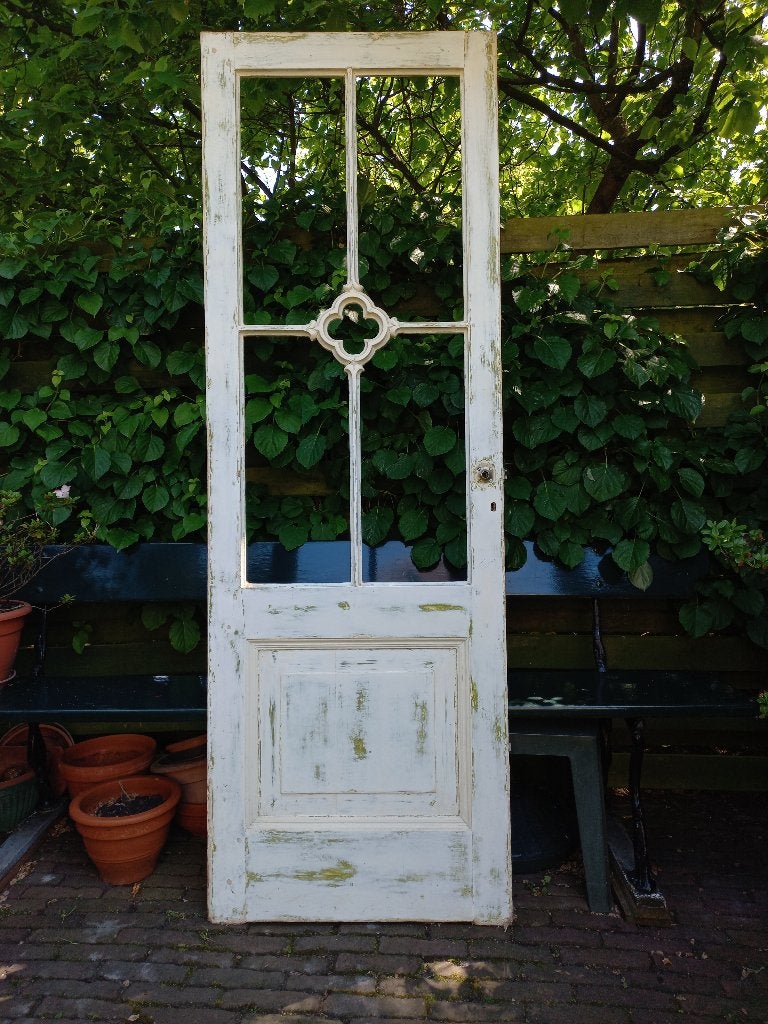Decoratieve antieke deur met deurklink, Ophalen, Hout, Bruin, Gebruikt