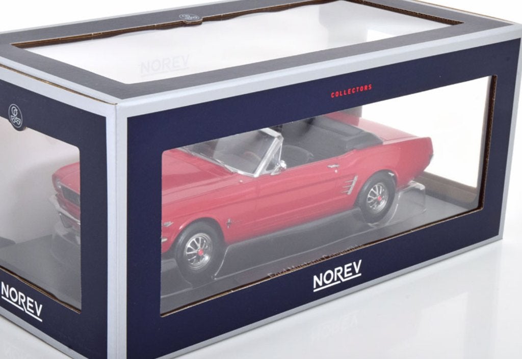 Ford Mustang Cabrio 1966 Signaal Rood 1/18 NOREV ref. 182810, Hobby en Vrije tijd, Modelauto's | 1:18, Ophalen of Verzenden, Nieuw