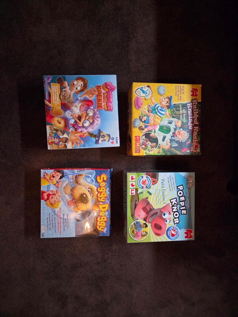 Leuke Kinderspellen: Oma's Koekie, Knibbel Knabbel, Soggy Do, Hobby en Vrije tijd, Gezelschapsspellen | Bordspellen, Een of twee spelers