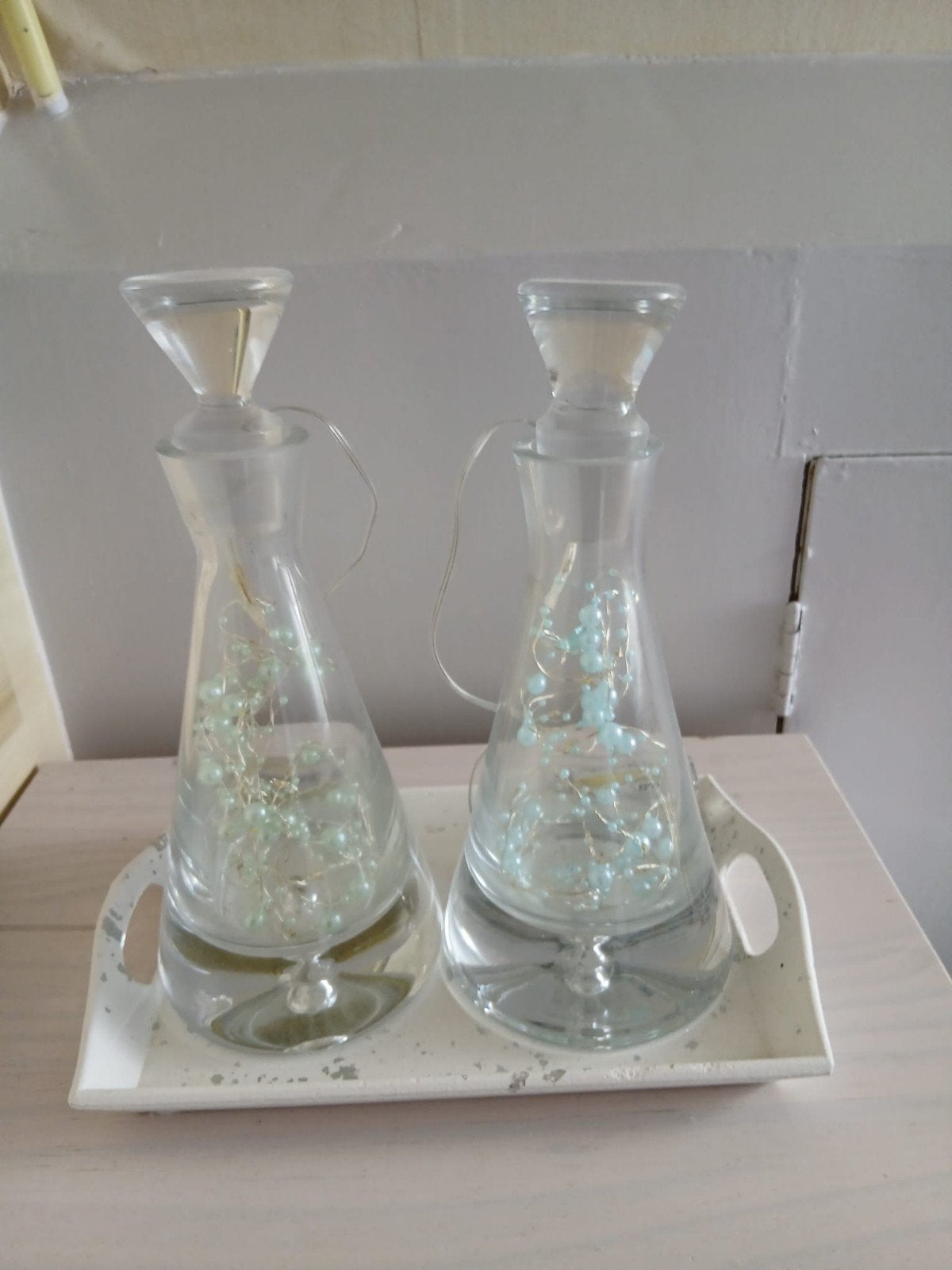 Decoratieve glazen karaffen met LED-verlichting, Ophalen, Zo goed als nieuw, Glas, Modern