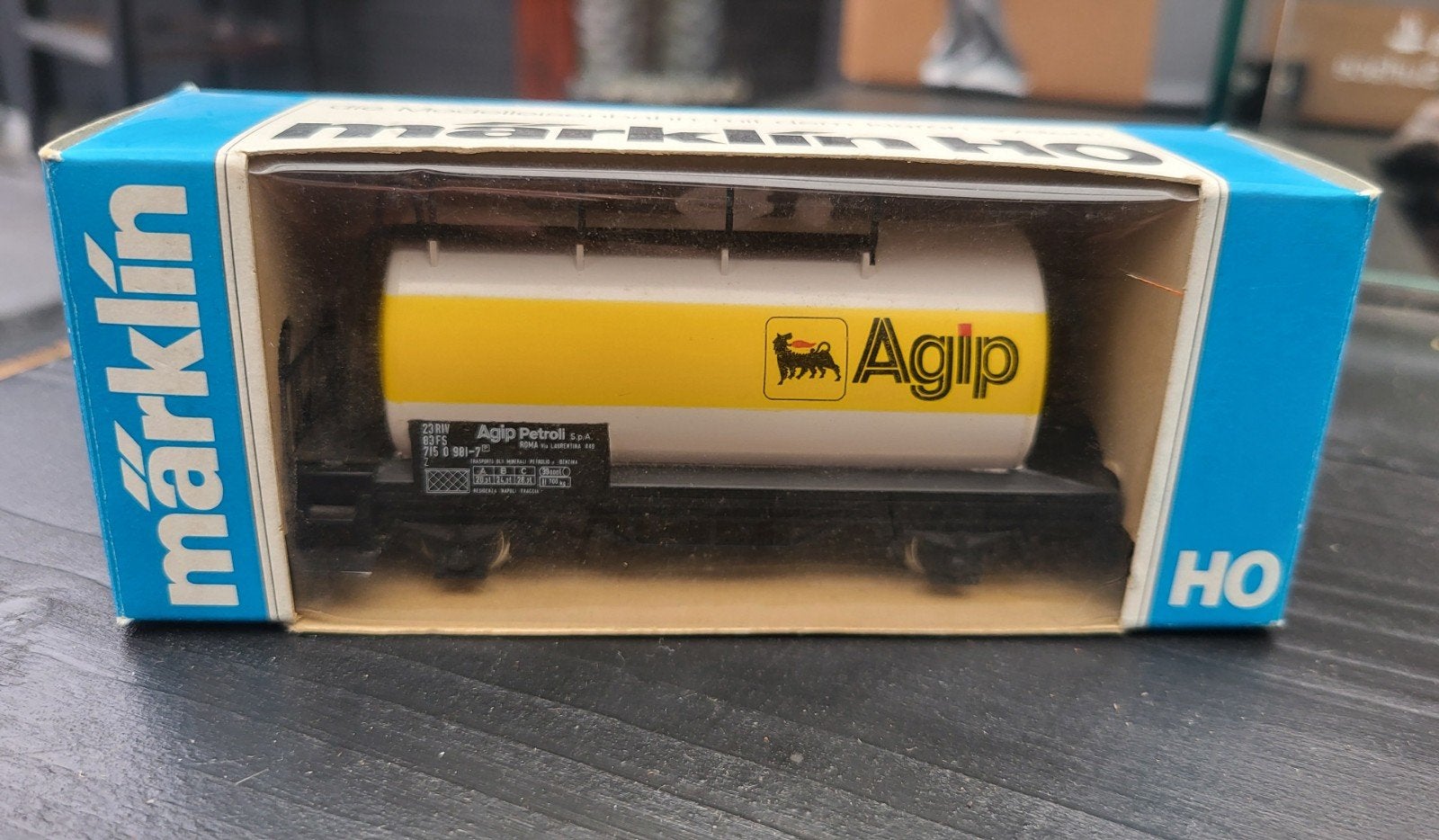 Märklin 4442 AGIP tankwagon in originele doos, Wisselstroom, Wagon, Ophalen of Verzenden, Zo goed als nieuw