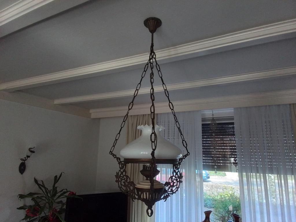 Mooie rustieke hanglamp, Huis en Inrichting, Lampen | Hanglampen, Ophalen, Zo goed als nieuw, Minder dan 50 cm