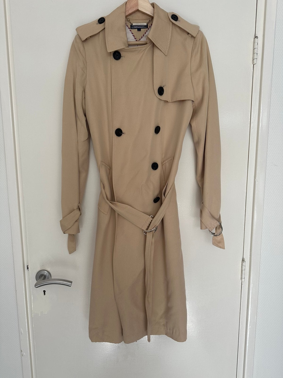 Tommy Hilfiger Mantel Maat XS/S, Kleding | Dames, Jassen | Zomer, Ophalen, Zo goed als nieuw, Maat 34 (XS) of kleiner, Blauw