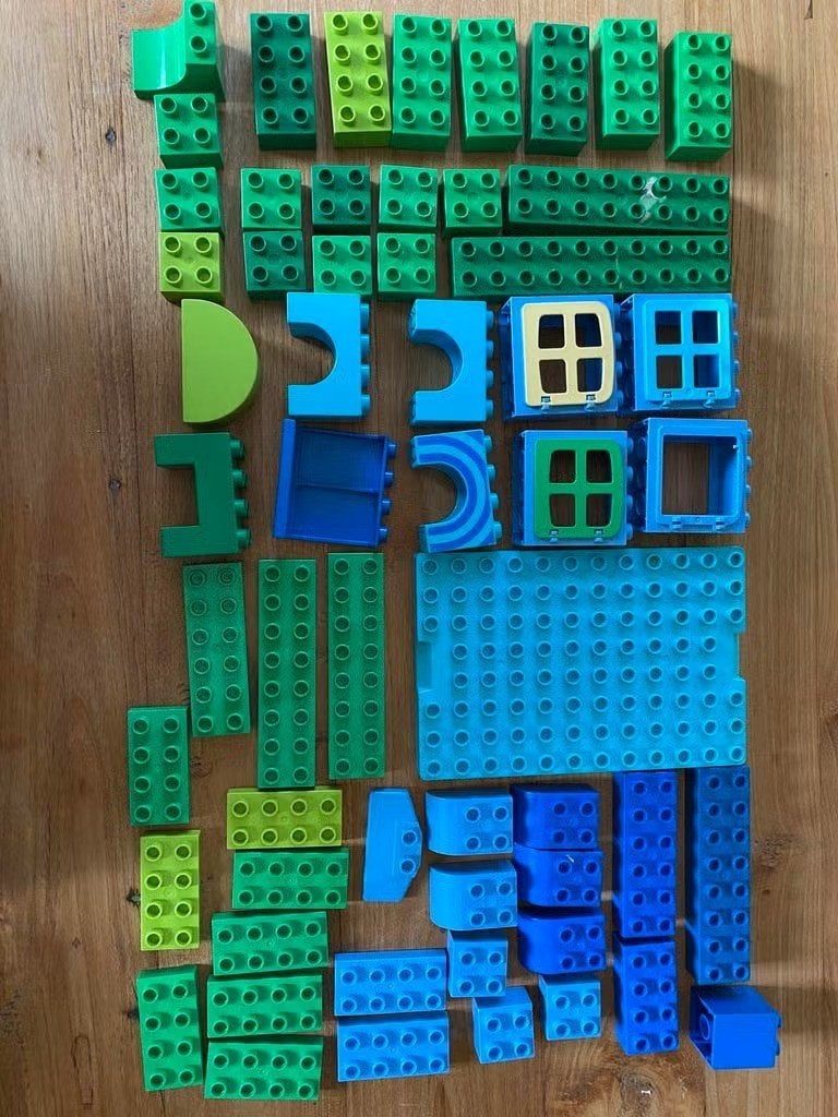 Duplo blokken : groen en blauw, Ophalen of Verzenden, Gebruikt, Losse stenen, Duplo