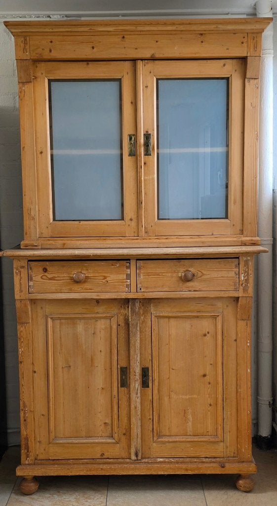Authentieke oude grenen buffetkast – 200 cm hoog, Ophalen, Gebruikt, 200 cm of meer, Authentieke oude grenen buffetkast