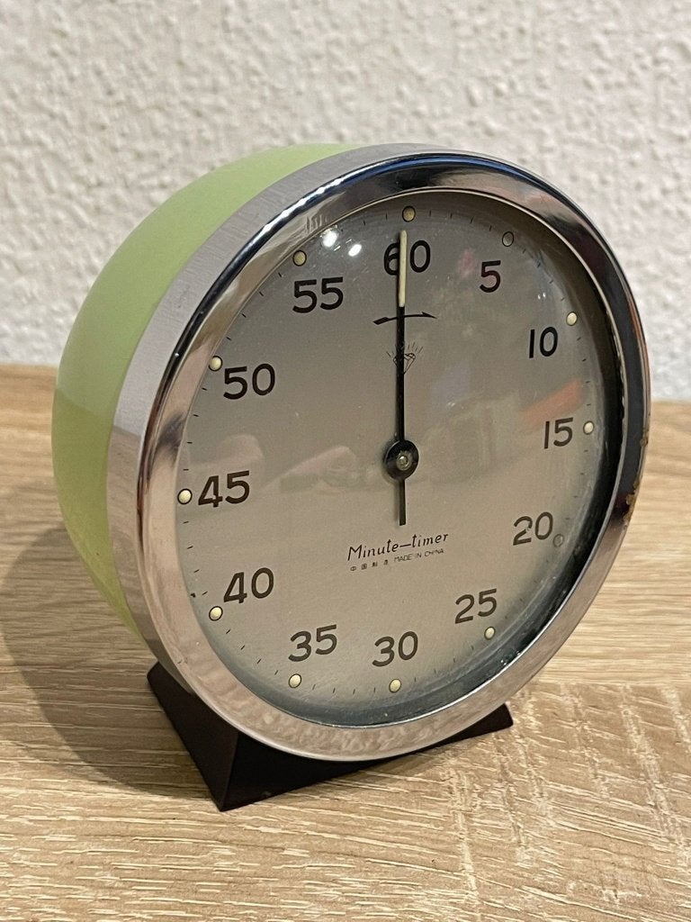 Vintage mechanische kookwekker – zwaar metaal – jaren 60/70, Ophalen of Verzenden
