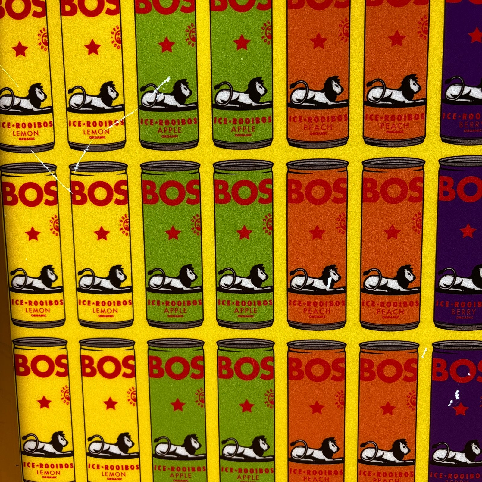 Vintage BOS Ice Rooibos Thee – lichtbak  (jaren 1950-1970), Ophalen of Verzenden, Gebruikt, Reclamebord