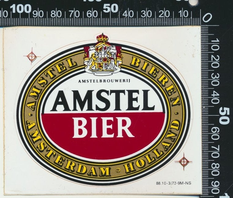 Sticker: Amstel Bier (3), Ophalen of Verzenden, Zo goed als nieuw, Bedrijf of Vereniging