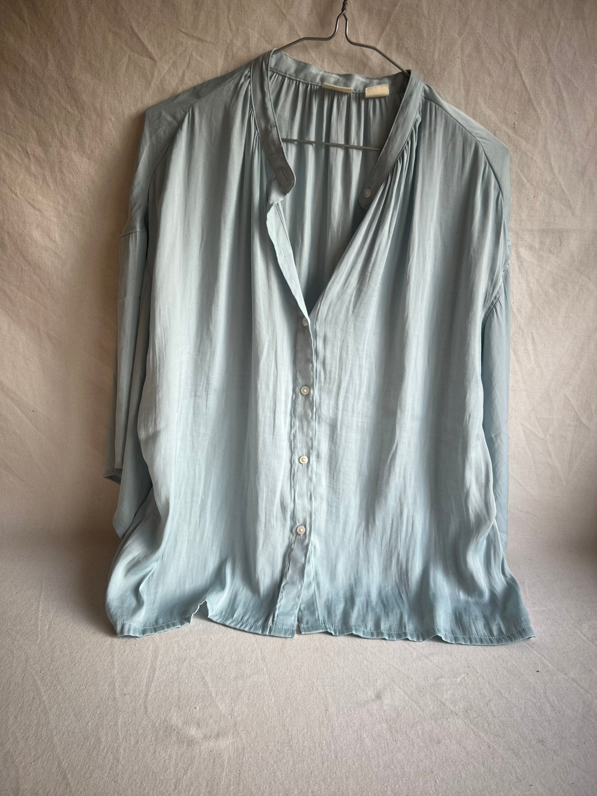 Levi’s blouse soepelvallend polyester licht blauw maat L, Ophalen of Verzenden, Gedragen, Maat 42/44 (L), Blauw