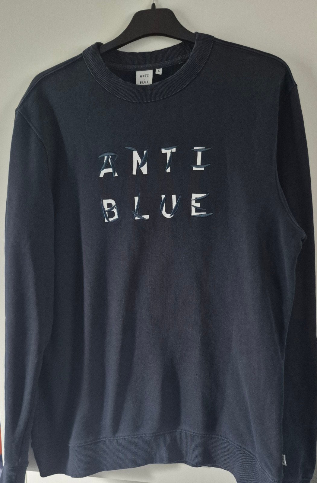 Anti Blue sweater maat L, Ophalen, Maat 52/54 (L), Blauw