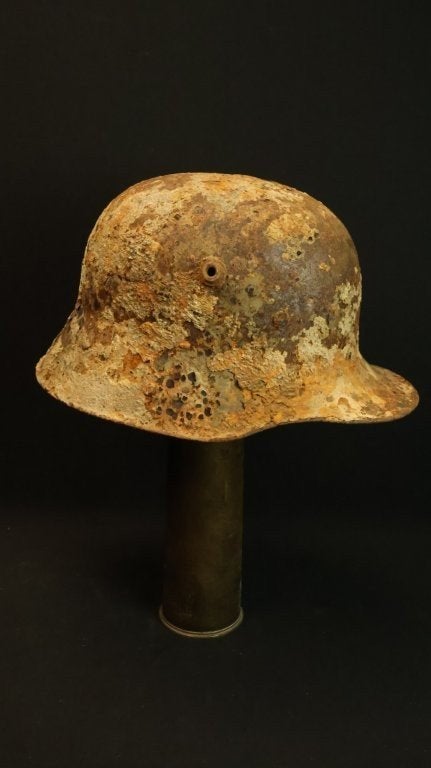 WO1 Duitse bodemvondst helm, Ophalen of Verzenden, Landmacht, Duitsland, Helm of Baret