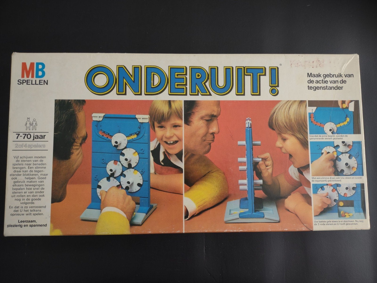 Onderuit - groot spel - van MB spellen, Hobby en Vrije tijd, Gezelschapsspellen | Bordspellen, Een of twee spelers, Ophalen of Verzenden