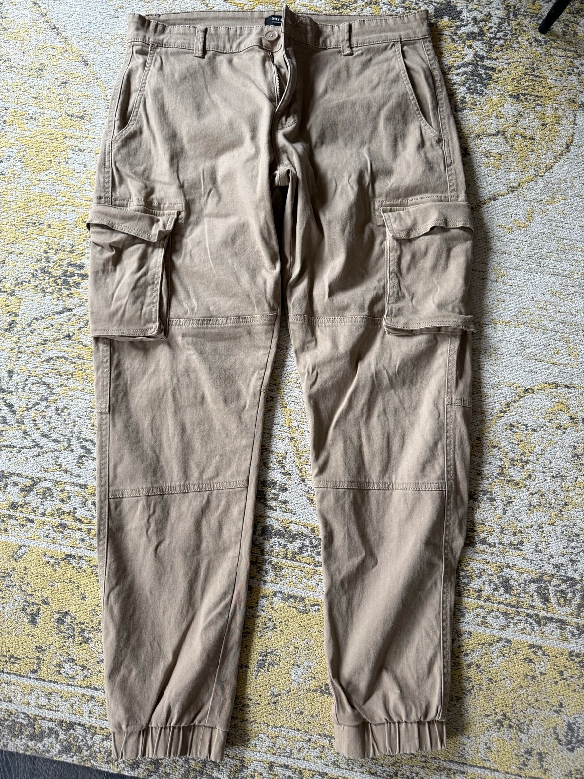 Only & Sons Cargo Jogger Broek - Maat W32/L32, Ophalen of Verzenden, Zo goed als nieuw, Maat 48/50 (M), Beige
