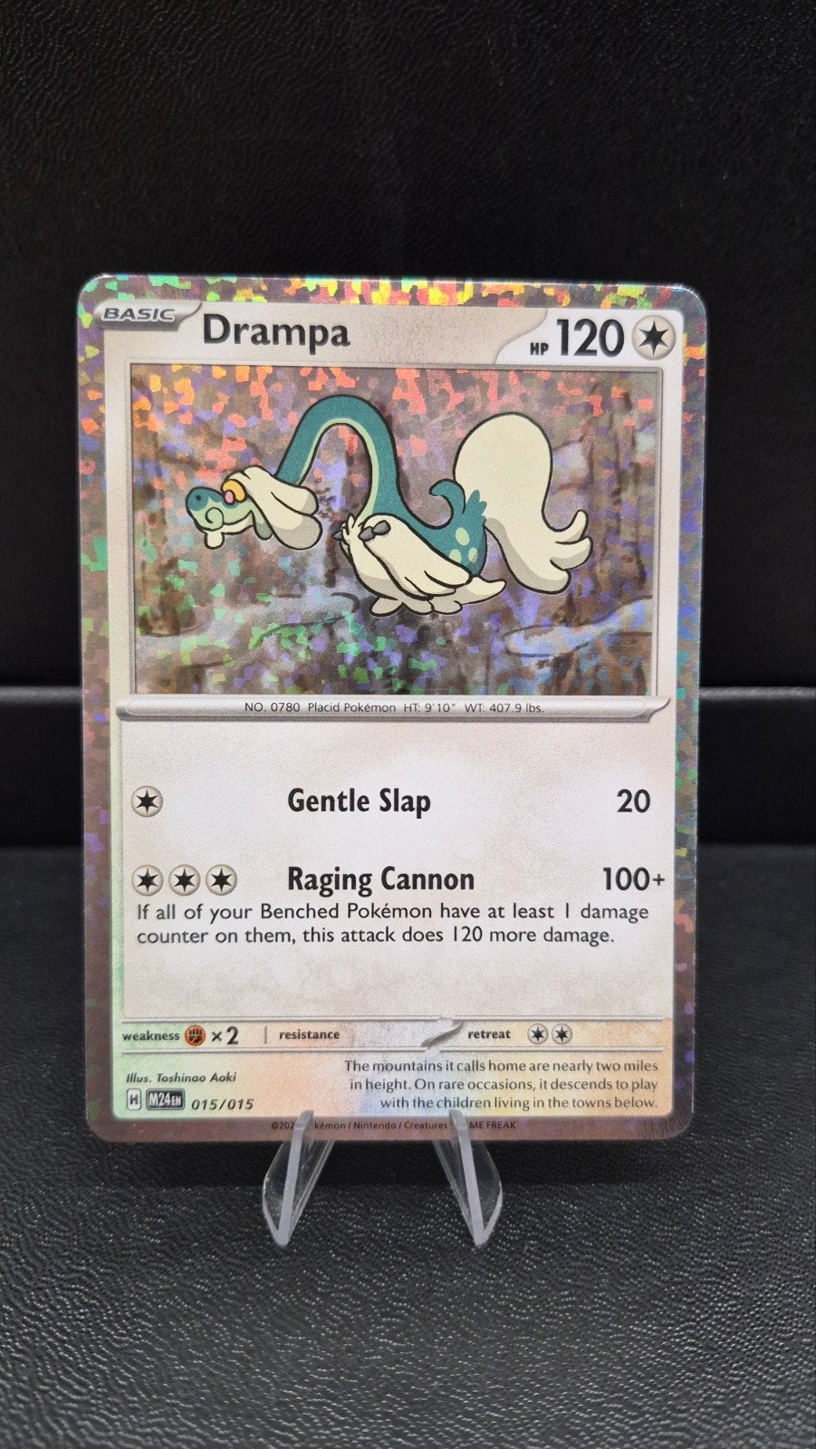 Pokémon Kaart Drampa M24 015/015 - McDonald's Set, Ophalen of Verzenden, Gebruikt, Losse kaart