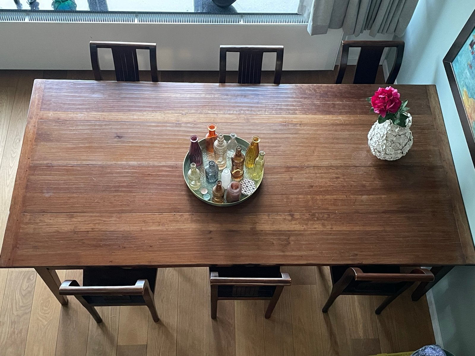 Foto 7 van Houten eettafel met 6 stoelen
