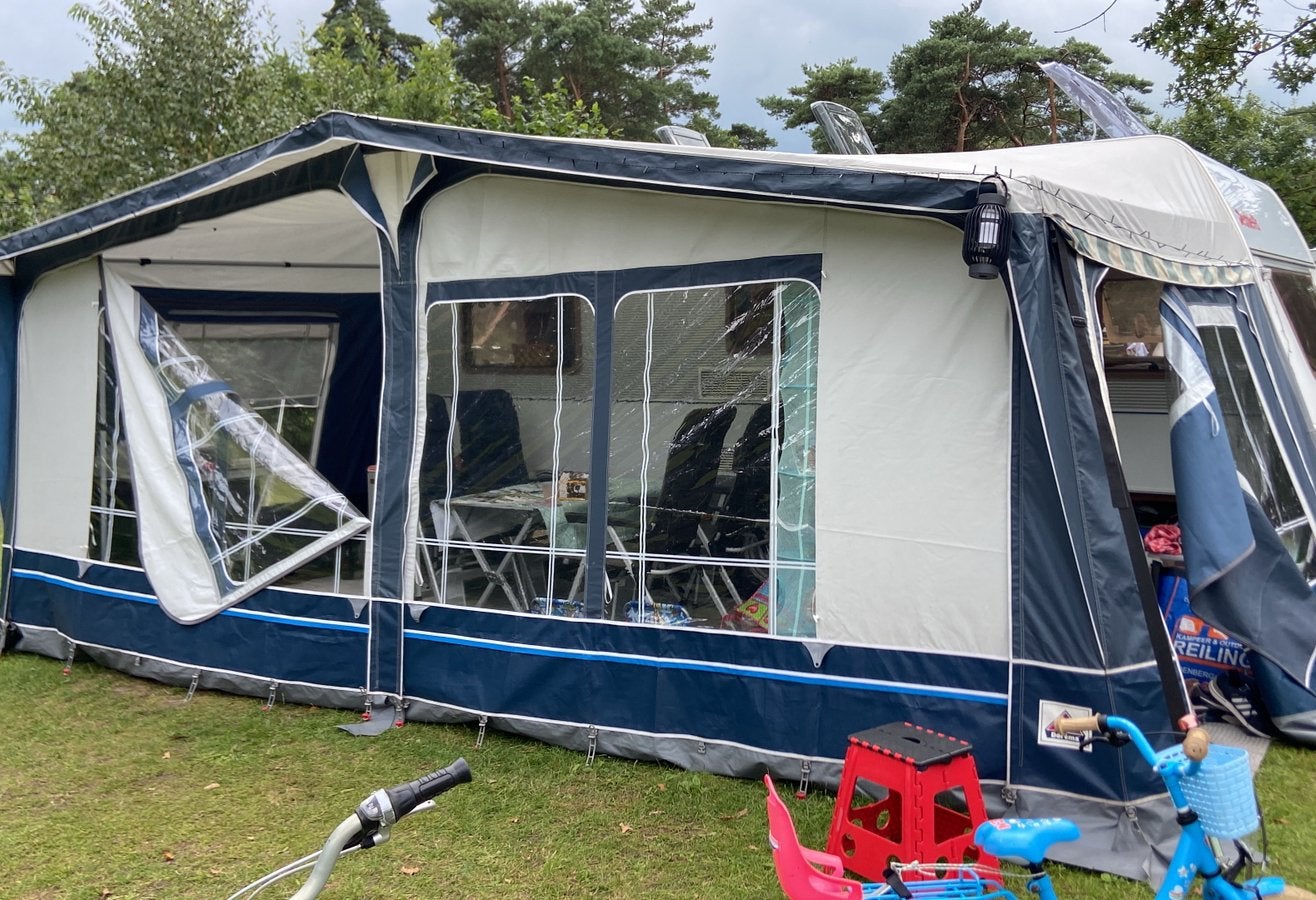Dorema president 14 - 975 tot 1000cm beschadigd, Ophalen, Gebruikt