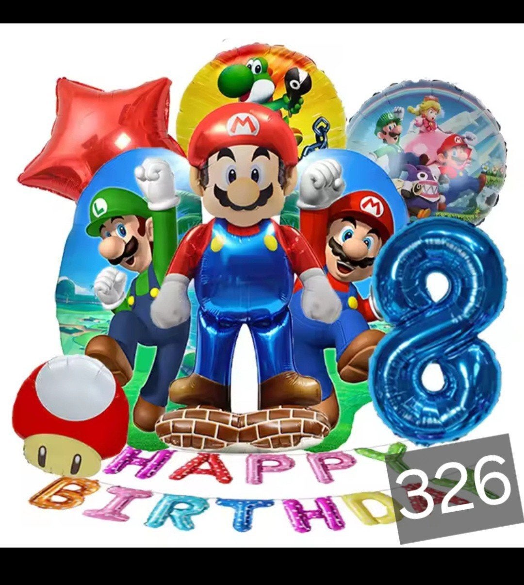 Super Mario Bros. Verjaardagsdecoratie Ballonnen Set, Ophalen, Nieuw, Versiering, Verjaardag